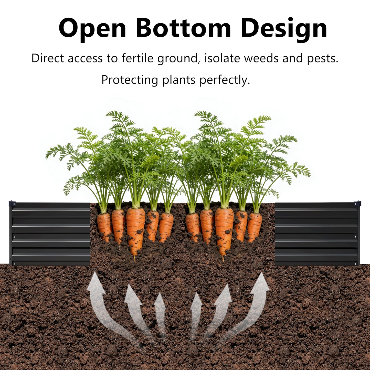 zunatu 10x2x1 ft(2 Pack) Galvanized Raised Garden Bed,Outdoor Planter Box Metal Patio Kit Planting Bed for Vegetables Flowers and Succulents,Black