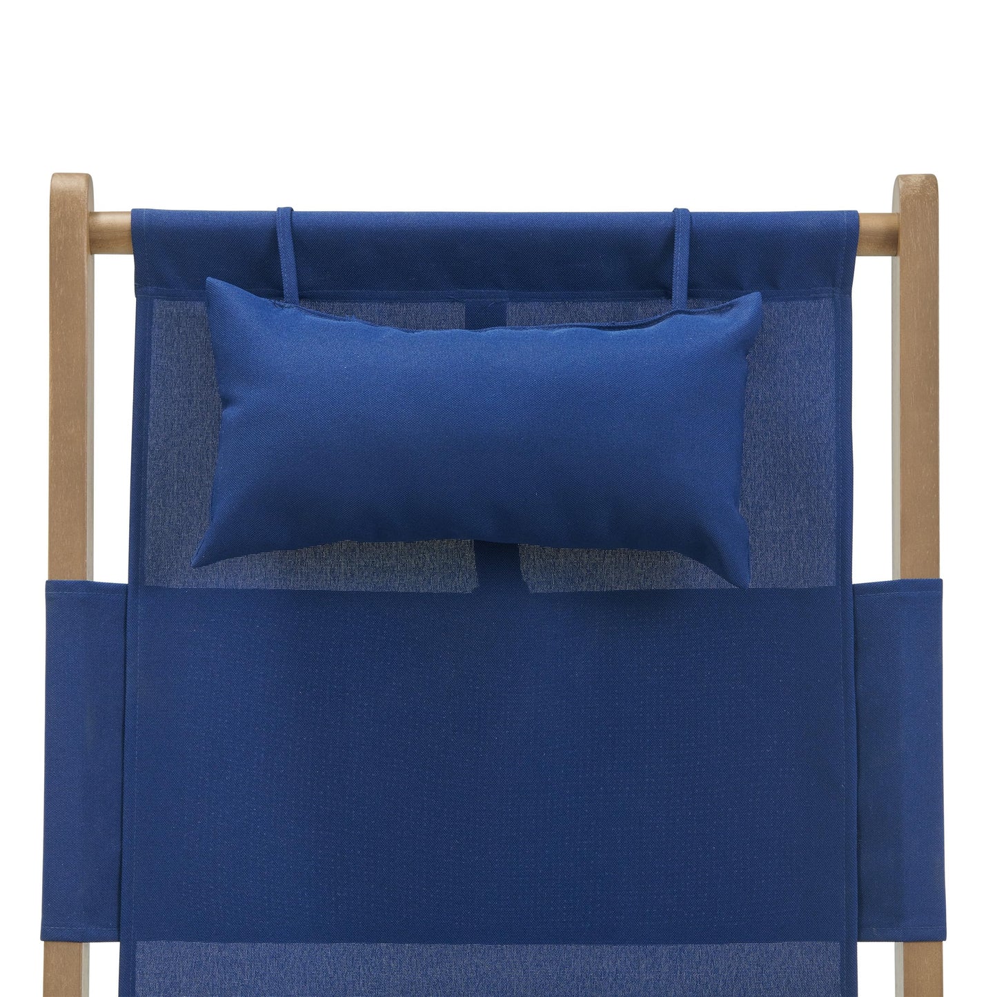 Lavish Home Beach Chair - Outdoor Weather-Resistant Wood Folding Chair with Backpack Straps - 4-Position Reclining Seat - Beach Essentials (Blue)