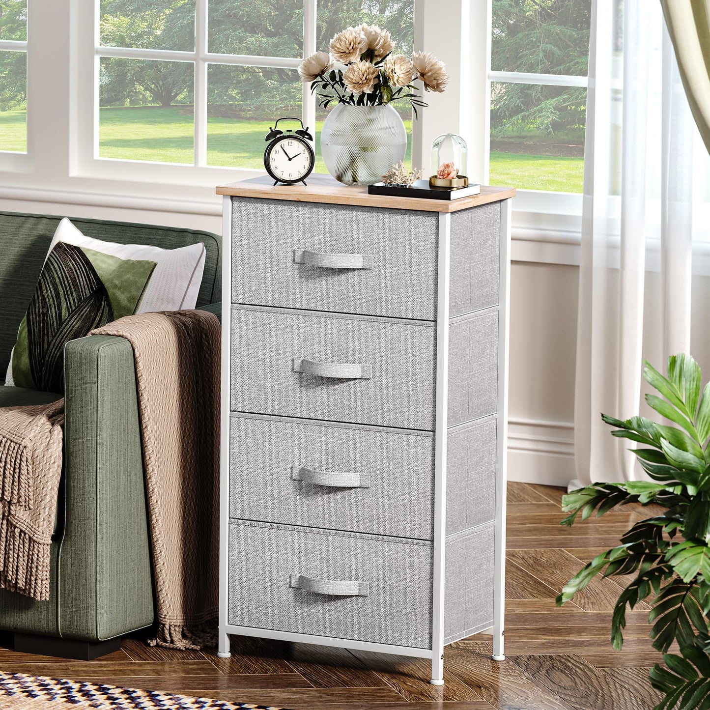 YITAHOME Dresser with 4 Drawers - Fabric Storage Tower, Organizer Unit for Living Room, Hallway, Closets