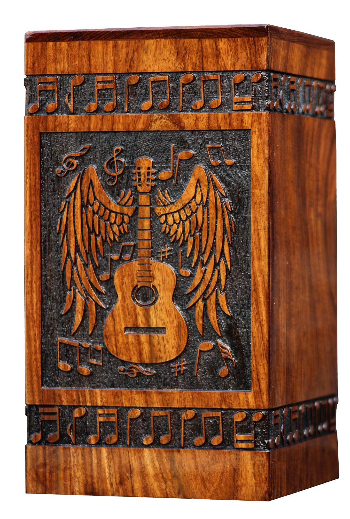 Handmade Rosewood Urn for Human Ashes - Eagle Design Wooden Urn Box, Cremation Urn for Ashes Handcrafted - Large Wooden Urn Box (M(9.5X5.5) 172 Cu)