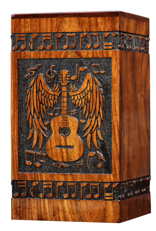 Handmade Rosewood Urn for Human Ashes - Eagle Design Wooden Urn Box, Cremation Urn for Ashes Handcrafted - Large Wooden Urn Box (M(9.5X5.5) 172 Cu)