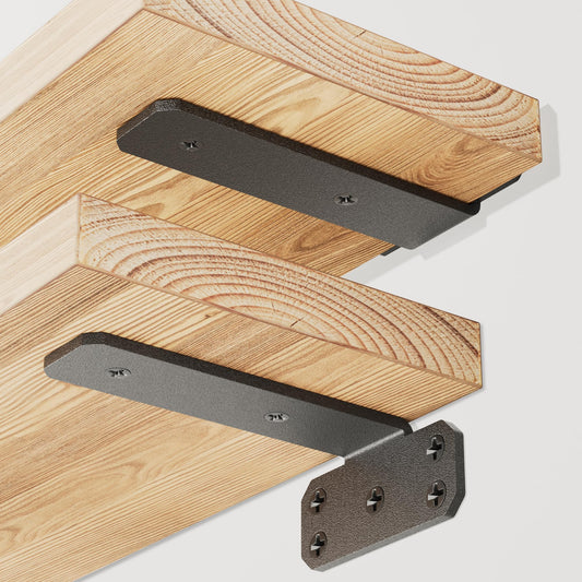 SKYSEN 12 Pack 6" Floating Shelf Bracket, Shelves Brackets, Wood Shelving Brackets Hardware - Heavy Duty - 4/6/8/10/12 inch - Real Hidden Bracket Design（tzj6-12）