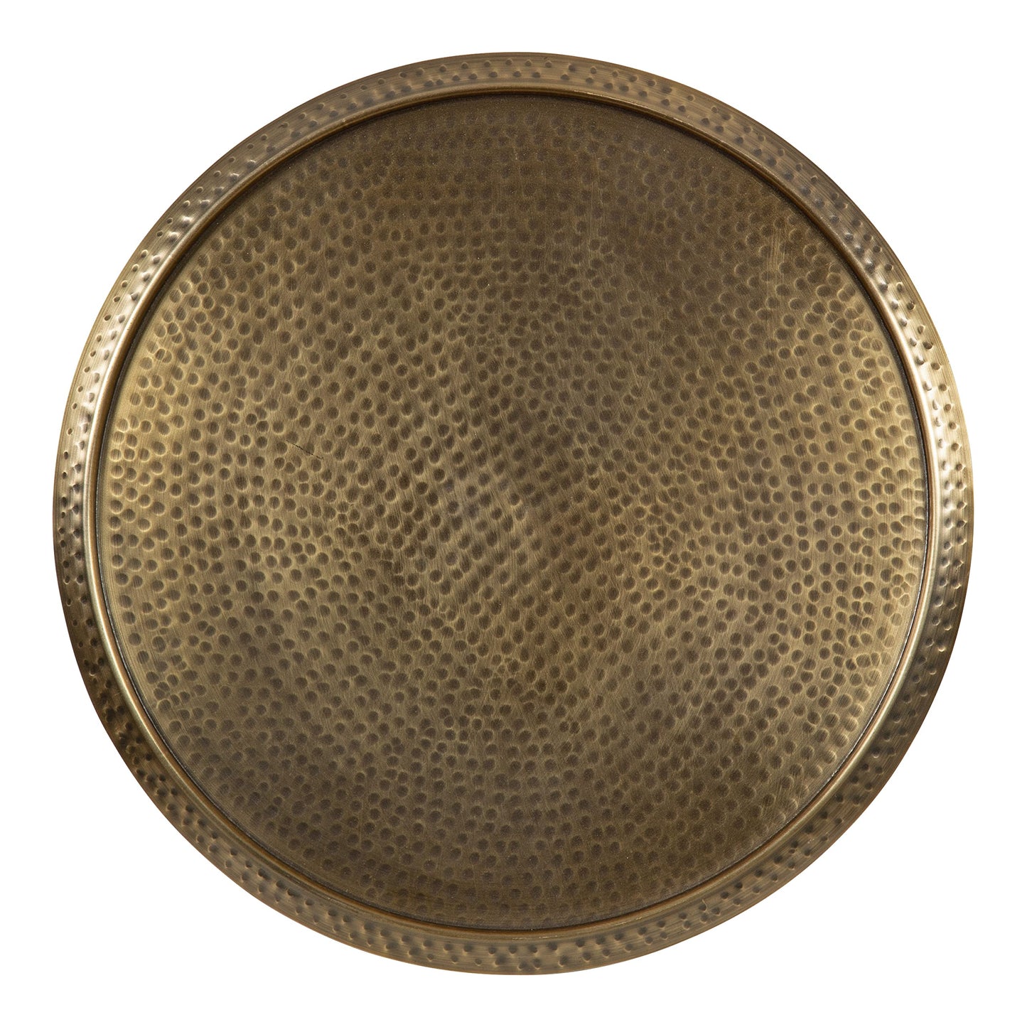 Kate and Laurel Sanzo Modern Round Pedestal Side Table, 15 x 15 x 24, Gold, Decorative End Table with Hammered Tabletop for Use as a Bedroom Nightstand or Living Room Accent