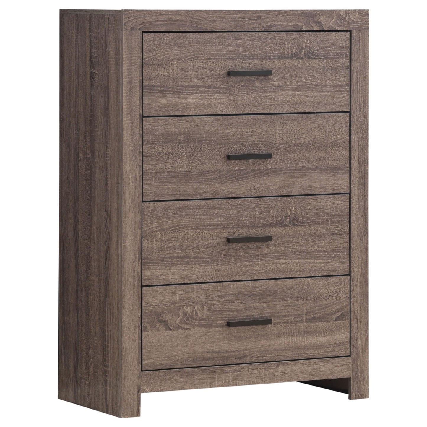 Coaster Home Furnishings Brantford Farmhouse Wood 4-Drawer Bedroom Chest of Drawers Chiffonier Clothing Storage Cabinet Bedroom Armoire Tall Dresser Organizer Unit Barrel Oak 207045