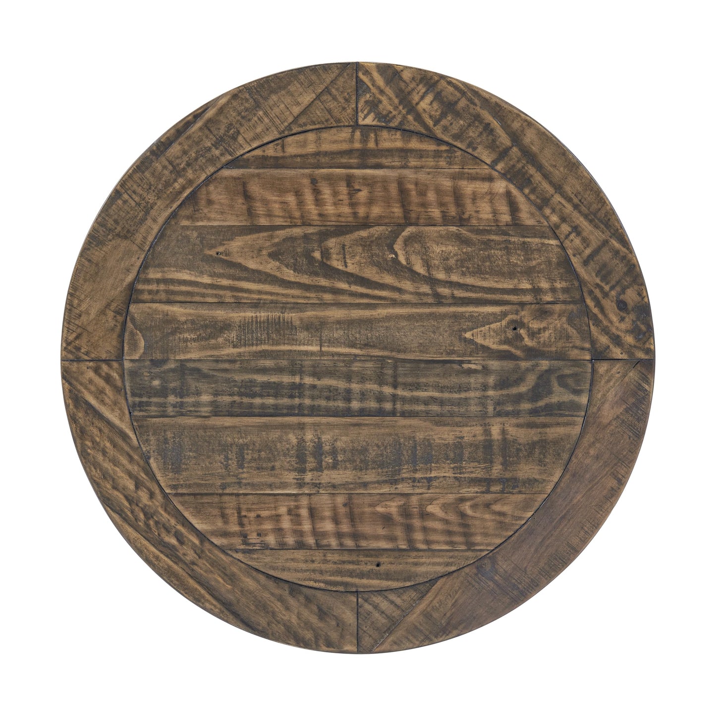 Napa Solid Wood Farmhouse Rustic Round End Side Living Room Table, Nightstand 26" W x 26" D x 25" H