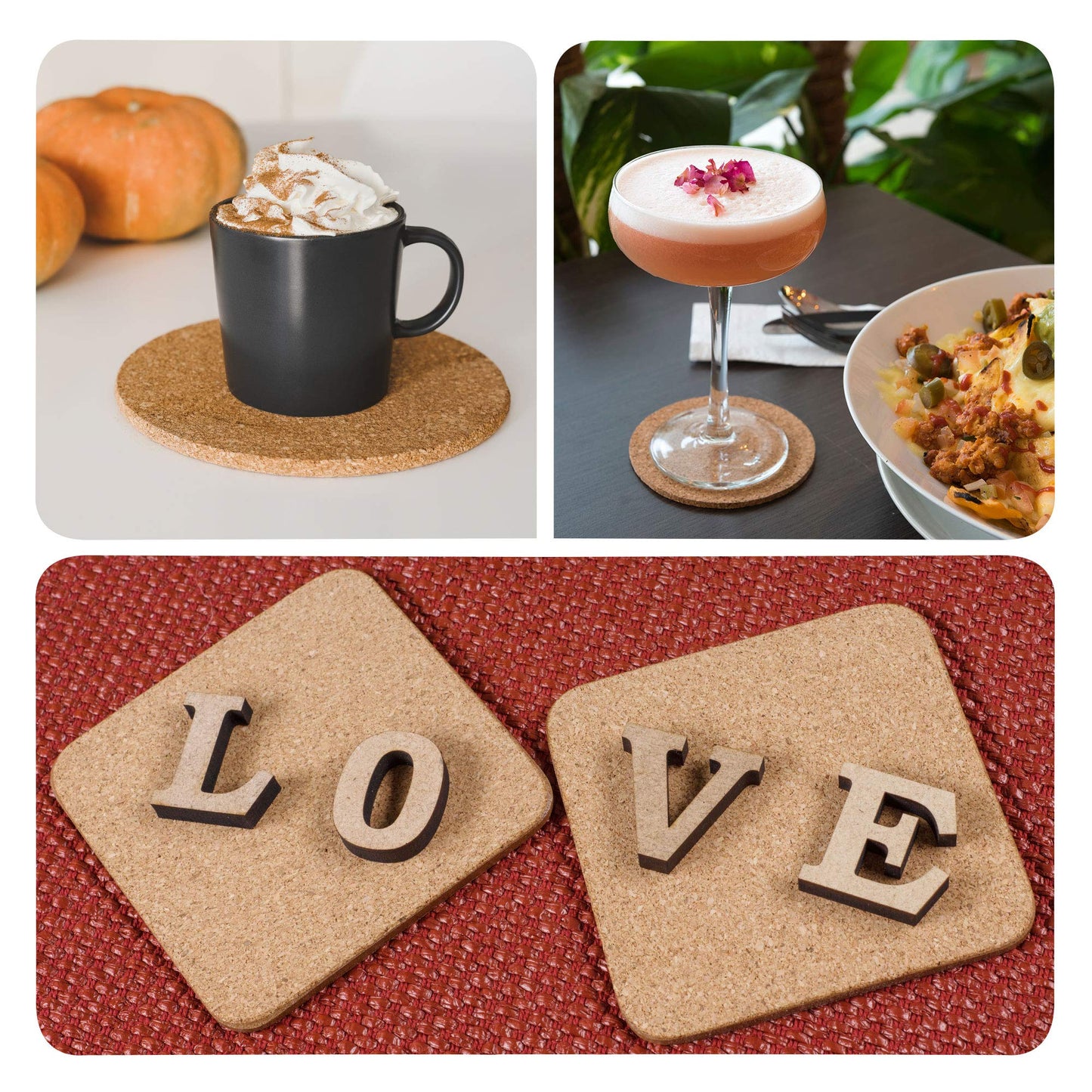 uxcell Cork Coasters Wooden Trivet Drinks Mats, Round 3.5 Inch Diameter, 0.16 Inch Thick for Home Bar Kitchen Restaurant Lab, Yellow, Pack of 30