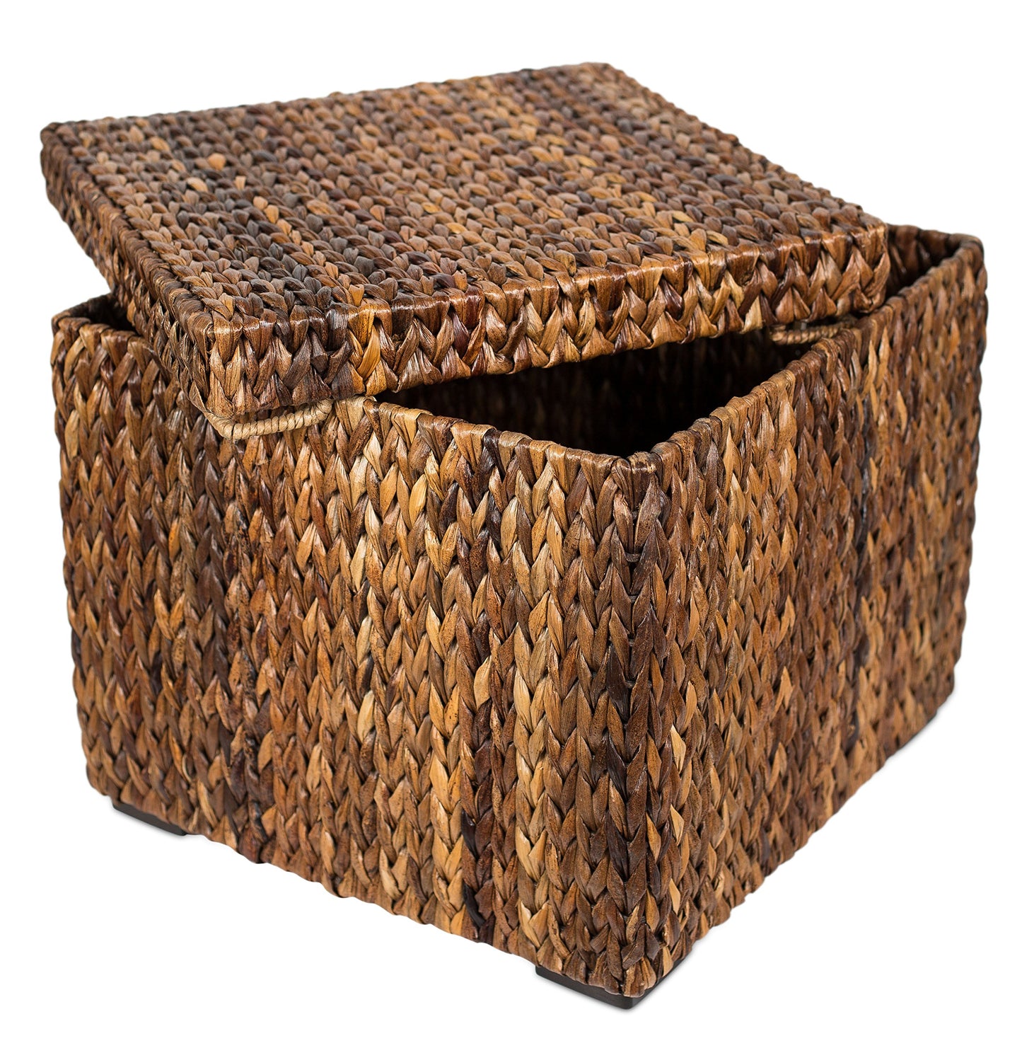 BIRDROCK HOME Woven Storage Cube - Abaca Seagrass Decorative Ottoman - Living Room Side Table - Store Blankets Pillows Magazines Books Remotes