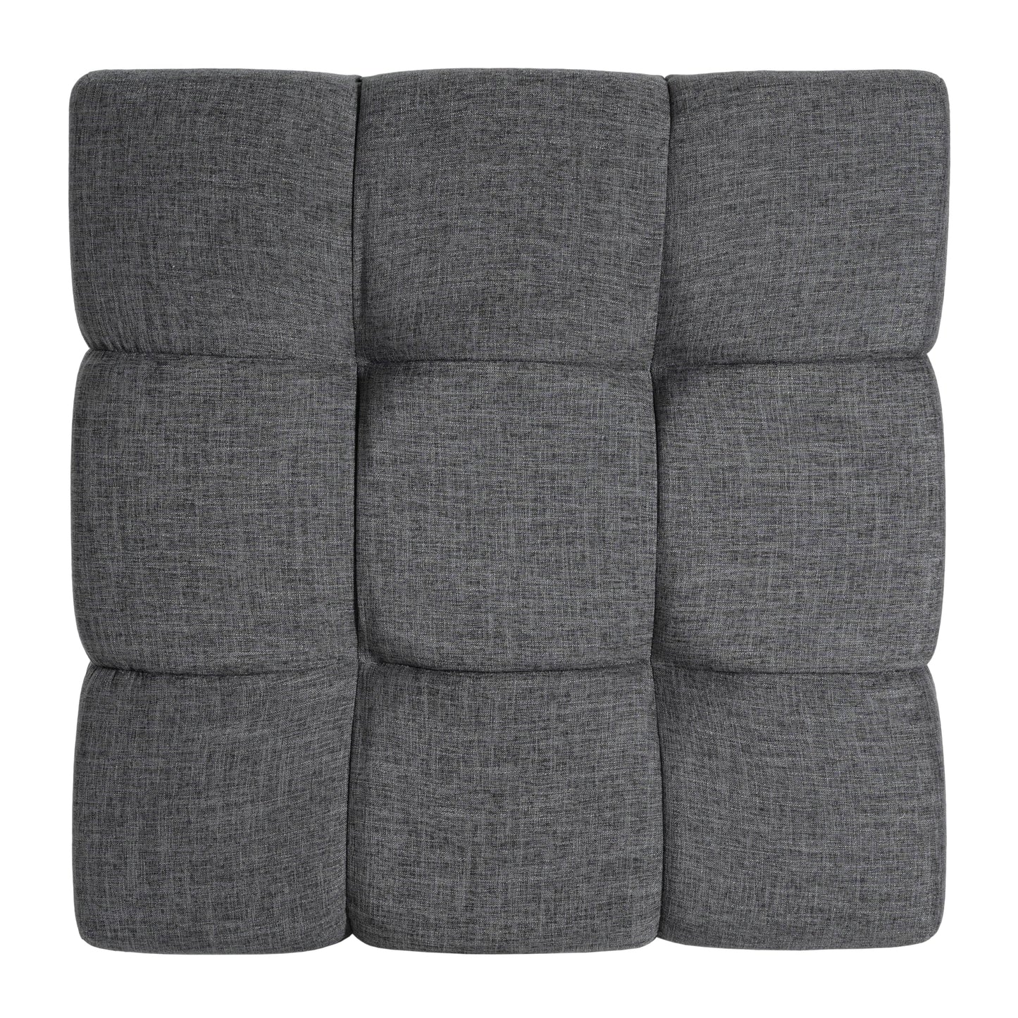 Christopher Knight Home Annette Square Ottoman Footstool with Grid Tufting, Living Room Sofa Ottoman with Wood Frame, Fabric Upholstery Coffee Table, Comfy Seating with Dense Foam Padding, Gray